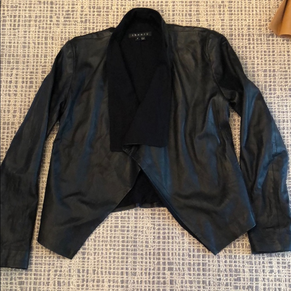 Theory Kanya Black Light Leather Jacket